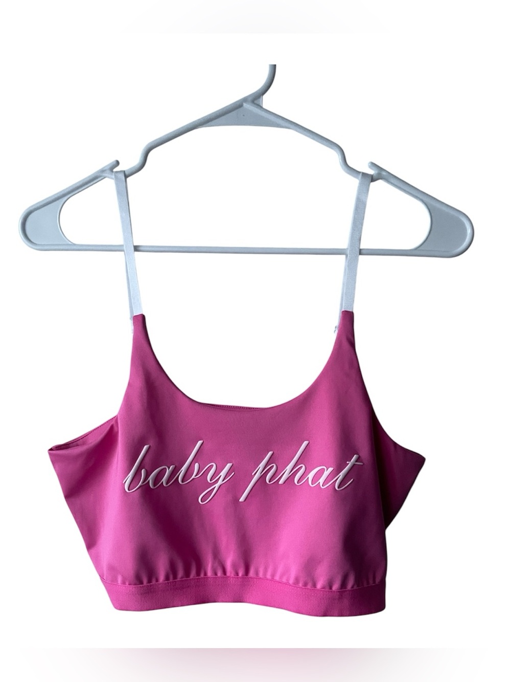 Baby Phat Hot Pink Crop Bralette with White Script Logo
